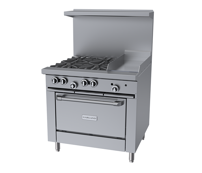 G36-4G12 G-Series 36" Combination Griddle/Open Burner Range